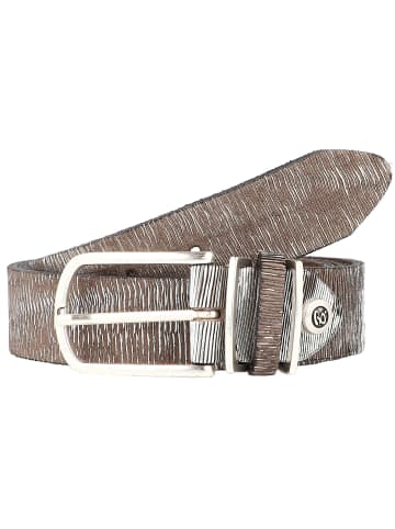 b.belt Fashion Basics Cuno Gürtel Leder in silbermetallic