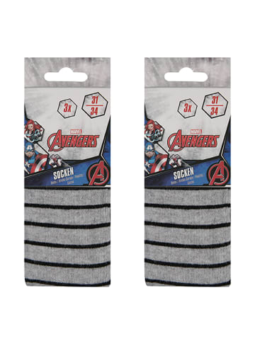 ONOMATO! 6er-Set: Socken Avengers Hulk, Iron Man und Captain America in Mehrfarbig