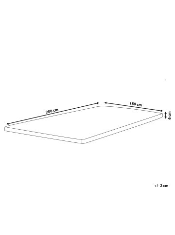 Beliani Topper SLUMBER in Grau/Weiß - (W) 180 x (H) 6 x (L) 200 cm
