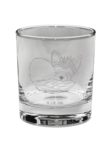 Mr. & Mrs. Panda Longdrinkglas Wüstenfuchs Blumen ohne Spruch in Transparent