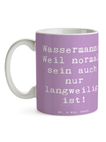 Mr. & Mrs. Panda Bürotasse Spruch Wassermann Unikat mit Spruch in Lavendeltraum