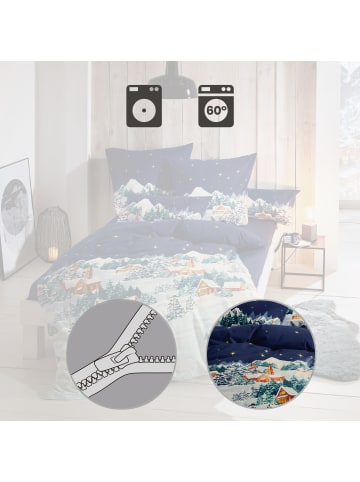 Erwin Müller Fein Biber Kissenbezug in blau