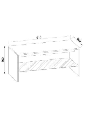 ebuy24 Couchtisch Wisal 2 Schwarz 90 x 40 cm