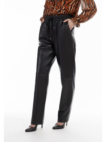 faina Damen Lederhose in Schwarz