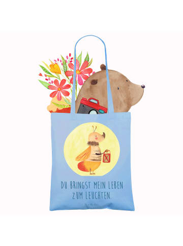 Mr. & Mrs. Panda tote bag Glühwürmchen mit Spruch in Sky Blue