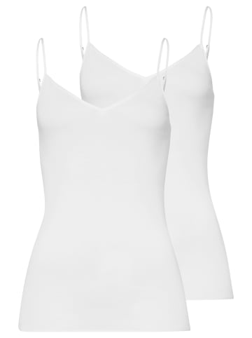 Hanro Spaghetti Top Cotton Seamless in Weiß