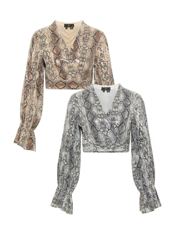 faina Women 2 Piece Set in GRAY & BEIGE