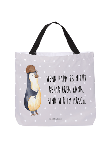 Mr. & Mrs. Panda Tote Bag Wenn Papa es nicht reparieren kann, si... in Grau Pastell