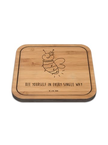 Mr. & Mrs. Panda kork untersetzer Biene Blume mit Spruch in Transparent