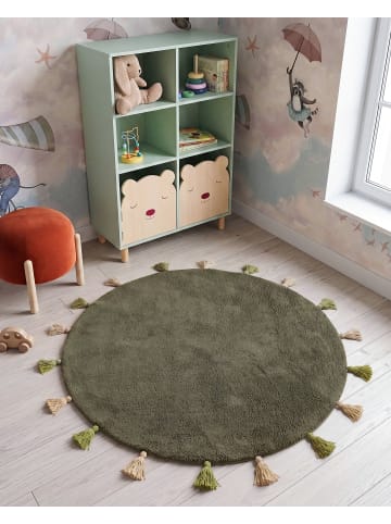 Kinderteppich KODINHI  in Grün/Beige - (W) 120 x (L) 120 cm