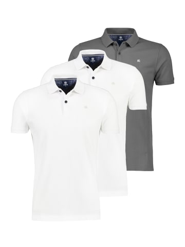 Lerros Poloshirt Basic in Weiß / grau