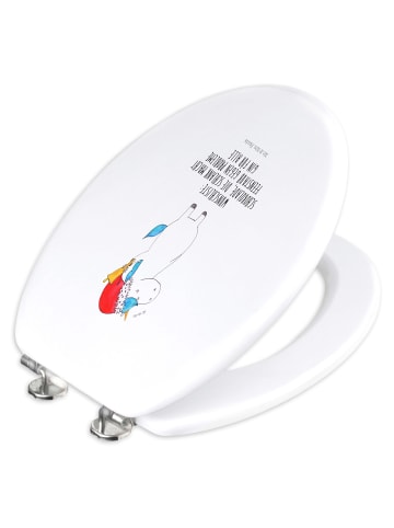 Mr. & Mrs. Panda Toilettenbrille Einhorn Weihnachtsmann mit Spruch in Weiß