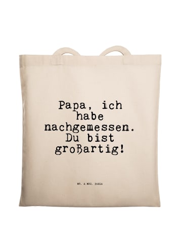 Mr. & Mrs. Panda Beutel Papa, ich habe nachgemessen.... mit Spruch in Creme