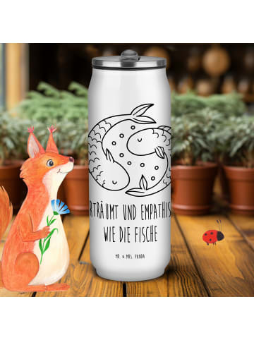 Mr. & Mrs. Panda Trinkflasche Sternzeichen Fische mit Spruch in Weiß