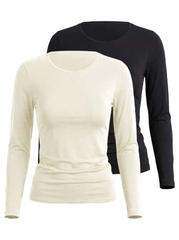 Nina von C. 2er Pack Langarm Shirt in schwarz-champagner