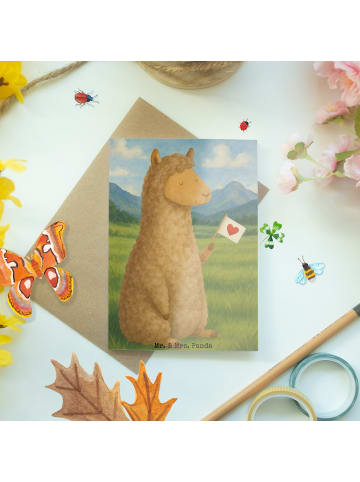 Mr. & Mrs. Panda Beileidskarte Alpaka Fahne Design ohne Spruch in Weiß