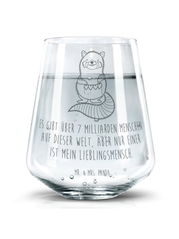 Mr. & Mrs. Panda Glas Roter Panda mit Spruch in Transparent