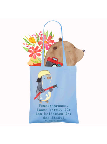 Mr. & Mrs. Panda Schultasche Feuerwehrmann Held mit Spruch in Sky Blue