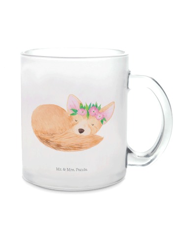 Mr. & Mrs. Panda Kaffeebecher Wüstenfuchs Blumen ohne Spruch in Transparent