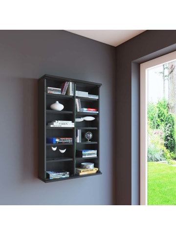 ebuy24 Regal Loposa CD-DVD 5 Schwarz 60 x 18 cm