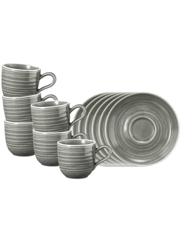 Seltmann Weiden 6er Set Espressotassen mit Untertassen Terra 0,09 l in Perlgrau