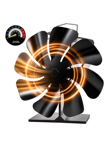 relaxdays Kaminventilator in Schwarz - (B)17 x (H)18 x (T)10 cm