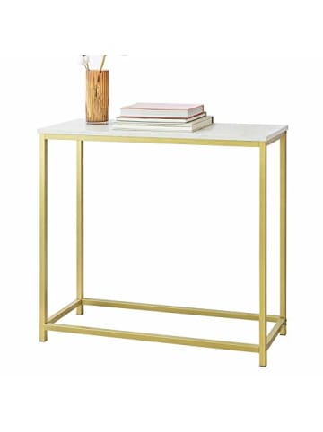 SoBuy Konsolentisch in Weiß und Golden - (B)80 x (H)75 x (T)30cm