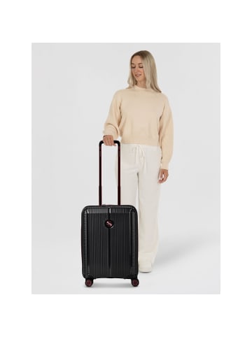 Polestream Paris 4 Rollen Kabinentrolley 55 cm mit Dehnfalte black metallic