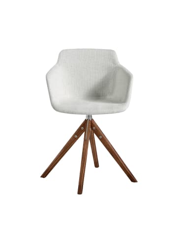 Angel Cerdá Drehstuhl 4059 in Walnuss/Beige – (B)58 x (H)81 x (T)54 cm