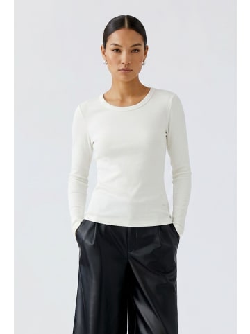 Oui Langarmshirt in cloud dancer