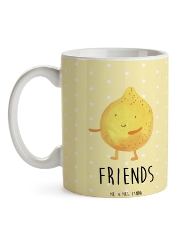 Mr. & Mrs. Panda Trinkbecher Beste Freunde Zitrone mit Spruch in Gelb Pastell