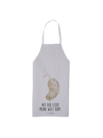 Mr. & Mrs. Panda Schürze Otter Kopfüber mit Spruch in Grau Pastell