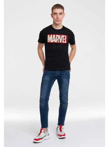 Logoshirt T-Shirt Marvel Comic Block Logo in schwarz