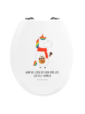 Mr. & Mrs. Panda Toilettendeckel Einhorn Pilz mit Spruch in Weiß