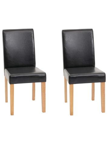 MCW 2er-Set Esszimmerstuhl Littau, Kunstleder, schwarz, helle Beine