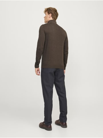 Jack & Jones Strickjacke mit Viertelreißverschluss in Mulch