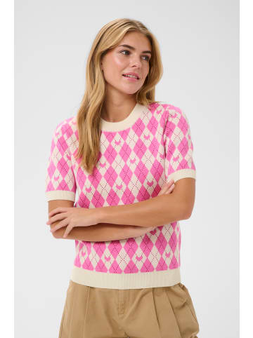 SAINT TROPEZ Strickpullover PamillaSZ Gerade Passform in Pink Shades Argyle Hearts
