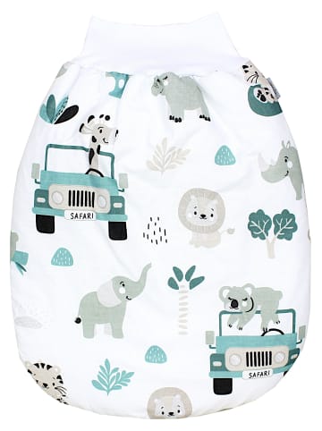 TupTam Baby Strampelsack mit Bund für Mädchen  und Jungen in grün/grau