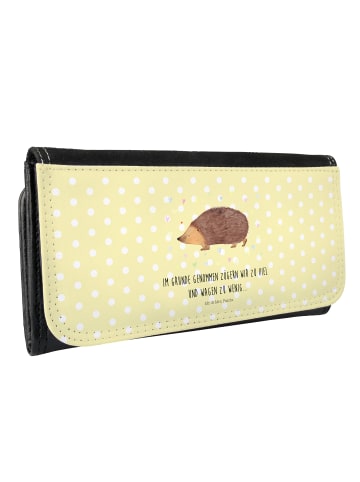 Portemonnaie Igel Herzen mit Spruch in Gelb Pastell