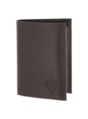 oxmox Leather Geldbörse RFID Schutz Leder 13 cm braun-windrose 2.0