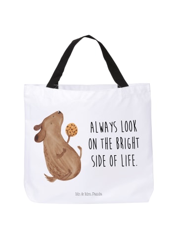 Mr. & Mrs. Panda Tote Bag Hund Keks mit Spruch in Weiß