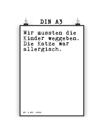 Mr. & Mrs. Panda Bild Wir mussten die Kinder... mit Spruch in Weiß