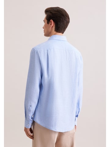 Seidensticker Leinenhemd Regular in Mittelblau