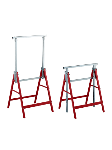 relaxdays 2 x Klappbock in Rot/ Silber - (B)69 x (H)130 x (T)58 cm