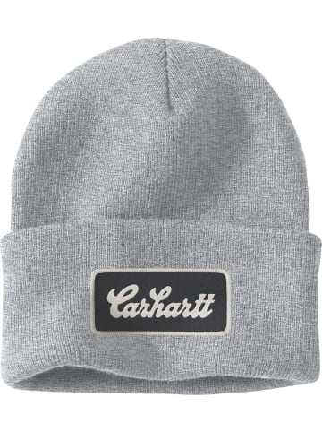 CARHARTT  Mütze "Knit Cuffed Script Patch Beanie" in Grau
