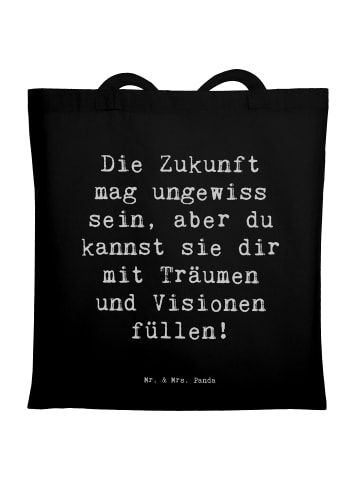 Mr. & Mrs. Panda Schultasche Spruch Zukunftsplanung Ungewissheit... in Schwarz