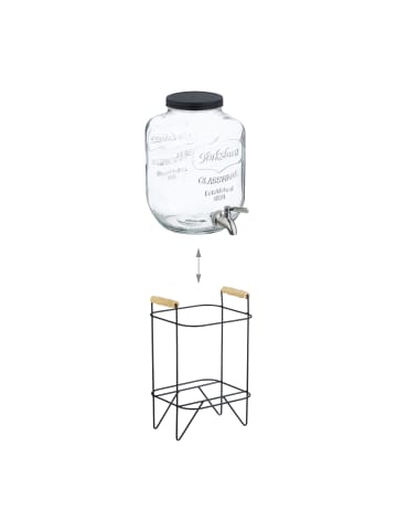 relaxdays Getränkespender in Transparent - 5 L