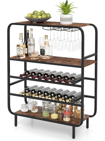 COSTWAY 5 Etagen Weinregal 90 x 35 x 117 cm in Braun