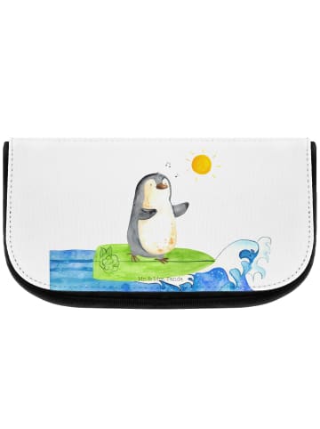 Mr. & Mrs. Panda Schminktasche Pinguin Surfer ohne Spruch in Weiß