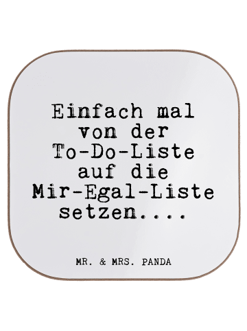 Mr. & Mrs. Panda Untersetzer Einfach mal von der... mit Spruch in Weiß